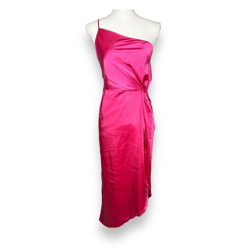 OPT Satin Asymmetrical Midi Dress NWT S